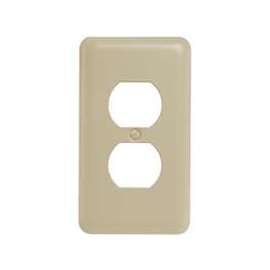 Amerelle 935DAL Receptacle Wallplate, 5 in L, 2-13/16 in W, 1 -Gang, Steel, Light Almond