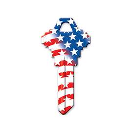 HY-KO 16010SC1FLAG Key Blank, Solid Brass, Painted