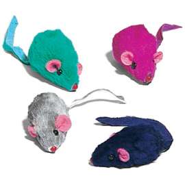 12PK Plush Mice Cat Toy