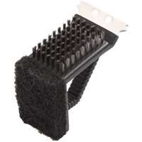 Omaha Grill Brush with Stainless Steel Scraper, 2-3/4 in L Brush, 1-3/4 in W Brush, Stainless Steel Bristle