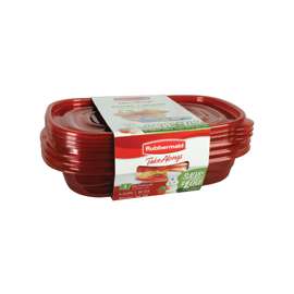 Rubbermaid TakeAlongs 7F55RETCHIL Food Storage Container, 4 Cups Capacity, Plastic, Clear, 4 in L, 7 in W, 10 in H