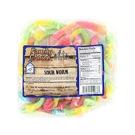 Family Choice 1283 Sour Worm Candy, 7.5 oz