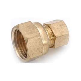 Anderson Metals 750066-0402 Pipe Connector, 1/4 x 1/8 in, Compression x Female, Brass, 300 psi Pressure