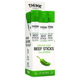 Jalapeno 100% Grass-Fed Beef Sticks, 1 oz Individually Wrapped Sticks, 20/Carton