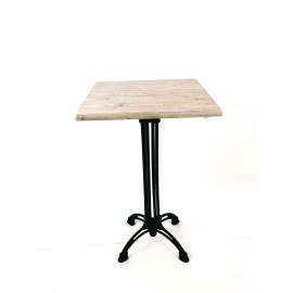 Topalit Tables, Square, 32 x 32 x 44, Washington Pine Top, Black Iron Base/Legs