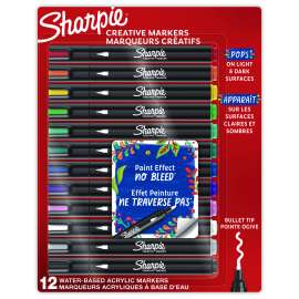 Creative Markers, Medium Bullet Tip, Assorted Colors, 12/Pack