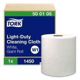 Light Duty Cleaning Cloth, Giant Roll, 1-Ply, 9 x 12.4, White, 1,450 Sheet Roll/Carton