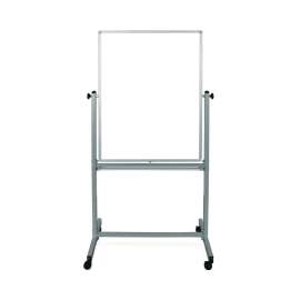 Mobile Magnetic Whiteboard, 36" x 68", White Surface, Satin Aluminum Frame