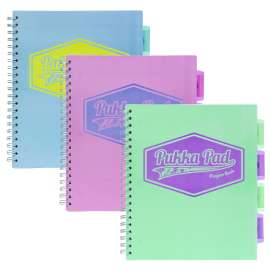 Letter Size Project Book, 5-Subject, Medium/College Rule, Assorted Cover, (100) 11 x 8.5 Sheets, 3/Pack