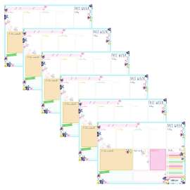 Weekly Planner Pad, Floral, 11.7 x 8.3, Blue/Pink/White/Yellow Cover, 12-Month, Undated, 6/Pack