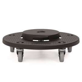 Utility Trash Can Dolly, 350 lb Capacity, 20.75" x 6.5", Black, 2/Pack