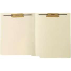 End Tab Fastener File Folder with Mylar Spine, 0.75" Expansion, 2 Fasteners, Letter Size, Manila Exterior, 50/Box