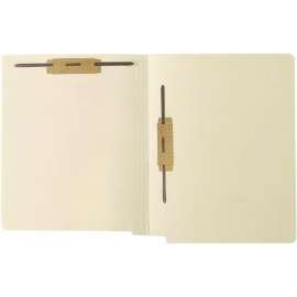 End Tab Fastener File Folder, 0.75" Expansion, 1 Horizontal 1 Vertical Fastener, Letter Size, Manila Exterior, 250/Box