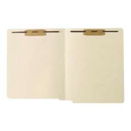 Reinforced End Tab File Folder, 0.75" Expansion, 2 Fasteners, Letter Size, Manila Exterior, 250/Carton