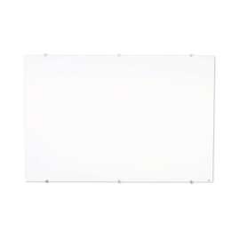 Magnetic Wall-Mounted Glass Board, 48" x 36", White Surface, Silver Aluminum Frame