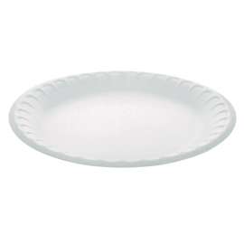Placesetter Satin Non-Laminated Foam Dinnerware, Plate, 9" dia, White, 500/Carton