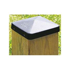 Nuvo Iron PCP11BLK Post Cap, 3-1/2 in L, 3-1/2 in W, Aluminum, Black