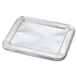 Steam Pan Foil Lids, Fits Half-Size Pan, 30 Gauge, 12.27 x 10.44, 100/Carton