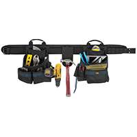 CLC Tool Works Series 2602 Tool Belt, 29 to 46 in Waist, Ballistic Poly Fabric, Black/Blue, 17-Pocket