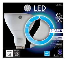 GE 2PK 10W SW BR30 Bulb