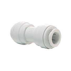 John Guest PP0408WP Pipe Union Connector, 1/4 in, Polypropylene, 60 to 150 psi Pressure