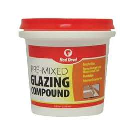 Red Devil 0662 Glazing Compound, Solid, Mild, Off-White, 0.5 pt Tub
