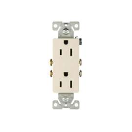 Eaton Wiring Devices 1107LA-BOX Duplex Receptacle, 2 -Pole, 15 A, 125 V, Back, Side Wiring, NEMA: 5-15R