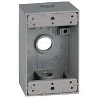 Orbit 1B50 1B50-3 Weatherproof Box, 2-3/4 in W, 2 in D, 4-1/2 in H, 1 -Knockout, Screw Mounting, NEMA 3R, Gray