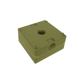 TEDDICO/BWF TGB-75V Outlet Box, 2 -Gang, 3 -Knockout, 3-3/4 in Knockout, Metal, Gray, Powder-Coated