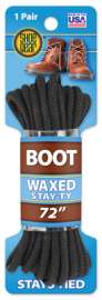 72" BLK Waxed Boot Lace