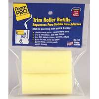 FOAMPRO 5R Trim Roller Refill, 1-3/8 in Thick Nap, 3 in L, Foam Cover