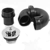 US Hardware P-118C Tub Drain Kit, ABS, Black