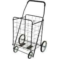 Simple Spaces TPG-G80023L Shopping Cart, 24-3/8 in OAW, 39-1/2 in OAH, 1-Shelf, Steel Shelf, Black Shelf