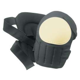 Plastic Cap Swivel Kneepads, Hook and Loop, Black/White