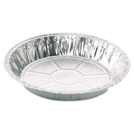 Round Aluminum Containers, 32 oz, 9.03" Diameter x 1.25"h, Silver, 500/Carton