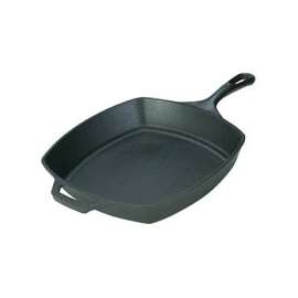 Lodge L8SQ3 Seasoned Skillet, 10-1/2 in Dia, Iron, Black