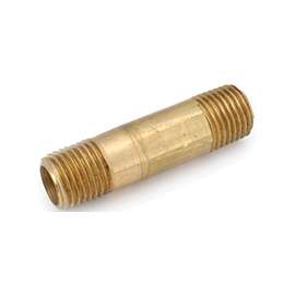 Anderson Metals 736113-0440 Pipe Nipple, 1/4 in, NPT, Brass, 2-1/2 in L