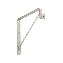 National Hardware S822-093 Shelf and Rod Bracket, 125 lb, Steel, Satin Nickel