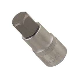 Vulcan Fractional Hex Bit Socket, Chrome, 5/8 in, 1/2 in Drive, 2-1/2 in OAL