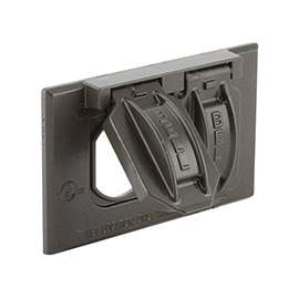 HUBBELL 5180-7 Cover, 2-13/16 in L, 4-9/16 in W, Metal, Bronze, Powder-Coated