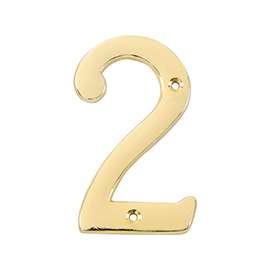 ProSource N-Z042PB3L-PS House Number, Character: 2, 4 in H Character, 2.28 in W Character