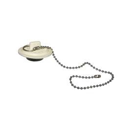 Plumb Pak PP820-42 Basin Stopper, Universal, Rubber, White, For: 1 to 1-3/8 in Sink