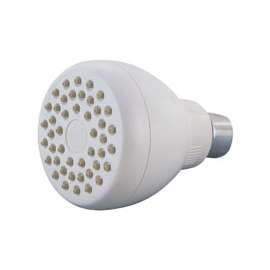 Boston Harbor B11041WH Shower Head, 1.75 gpm, 1/2-14 NPT Connection, Threaded, 1-Spray Function, Plastic, White