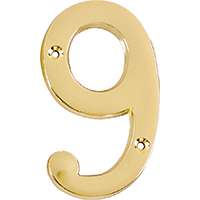 ProSource N-Z049PB3L-PS House Number, Character: 9, 4 in H Character, 2.28 in W Character