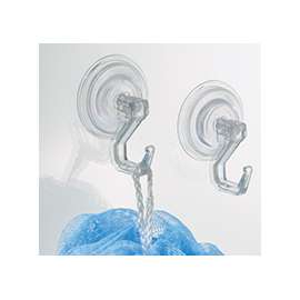 iDESIGN 16600 Suction Hook, Plastic Hook, Clear Base