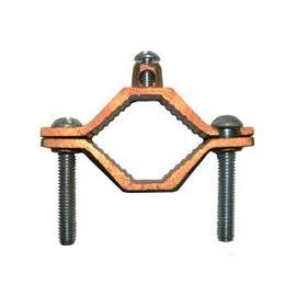 nVent ERICO CWP2J Pipe Clamp, Clamping Range: 1/4 to 1 in, #10 to 2 AWG Wire, Silicone Bronze