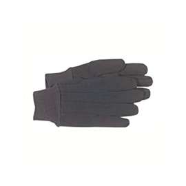 BOSS 4020-L Regular Weight Work Gloves, Unisex, L, Straight Thumb, Knit Wrist Cuff, Cotton/Poly, Brown