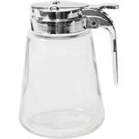 Oneida 97287 Syrup Pitcher, 8 oz Capacity, Glass/Stainless Steel, Clear