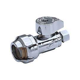 SharkBite 23037-0000LF Stop Valve, 1/2 x 3/8 in Connection, Compression, 200 psi Pressure, Brass Body