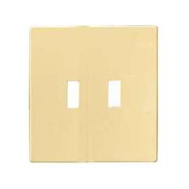 Eaton Wiring Devices PJS2V Wallplate, 4-7/8 in L, 4.94 in W, 2 -Gang, Polycarbonate, Ivory, High-Gloss